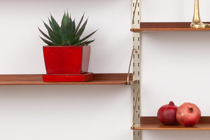 Regalsystem Schienen Teakmöbel Vollholz