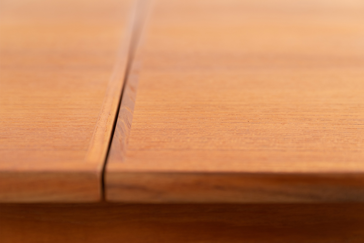 massiv Teak Schreibtisch maserung