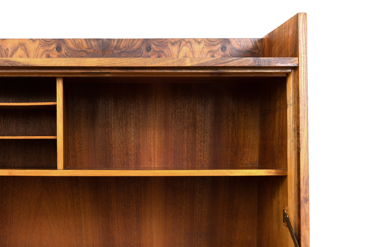 Messinggriff Sekretär 50er Nussbaum