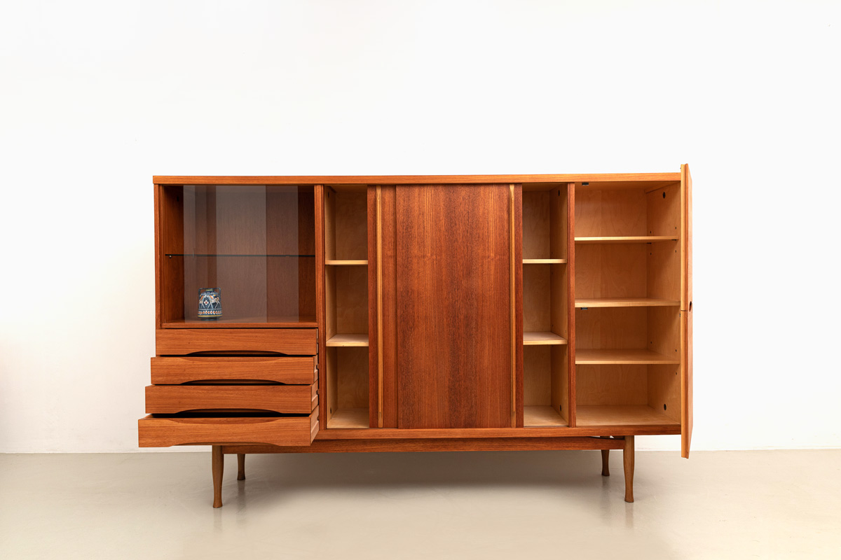 xxl Teak Highboard 60er