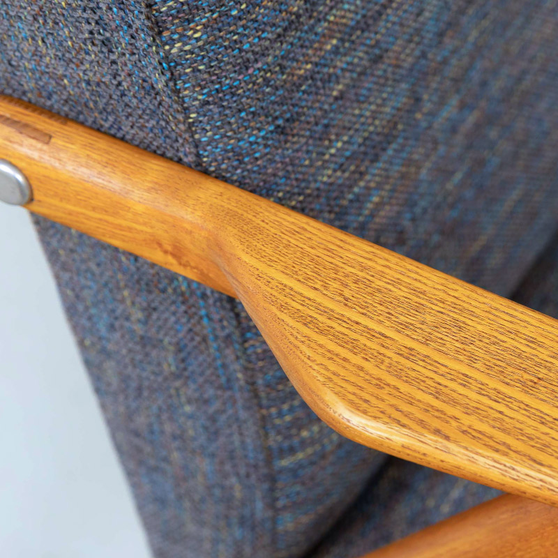 Armchair eiche Möbelstoff aufgearbeitet